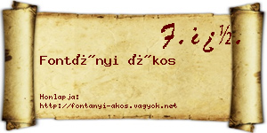 Fontányi Ákos névjegykártya